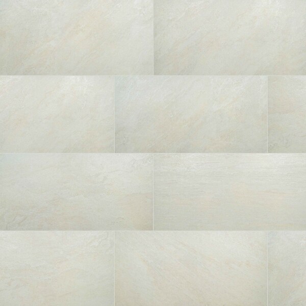 Legions Quartz White 24 in.  X 48 in.  Matte Porcelain Paver Floor And Wall Tile